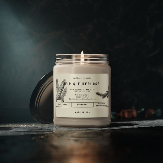 Scented Soy Candle - Fir and Fireplace, 9oz