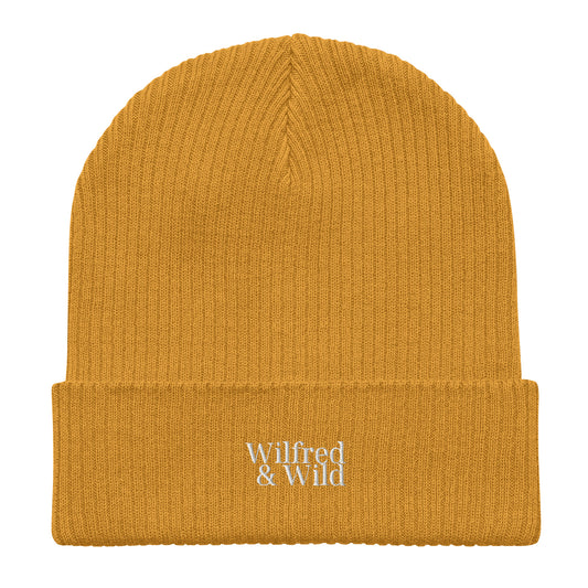 Organic Ribbed Cotton Beanie - Mustard